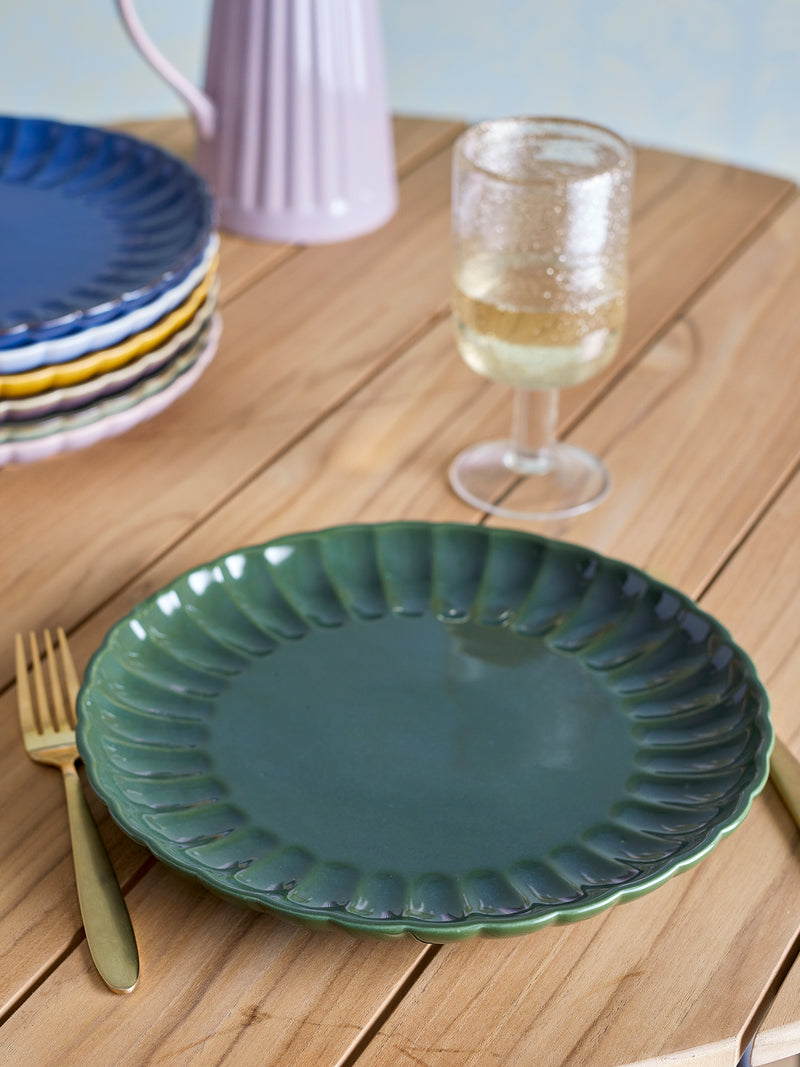 Dark Green Stoneware Plate