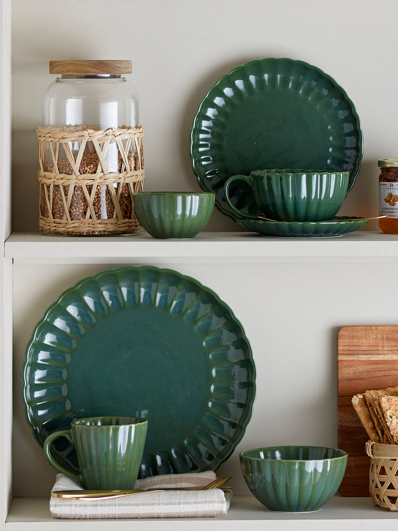 Dark Green Stoneware Plate
