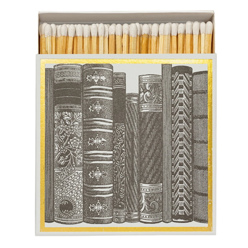 Black & White Antique Books Print Luxury Matches