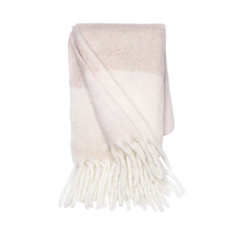 Cloud Pink Striped Throw