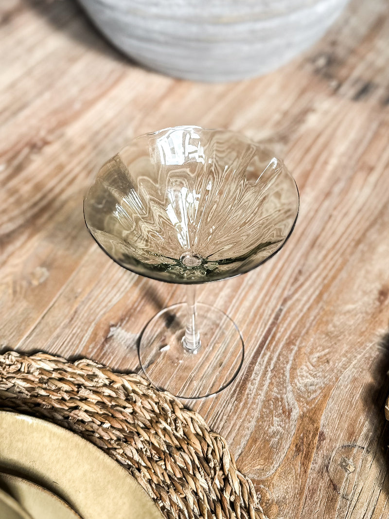 Olive Tinted Martini Glass