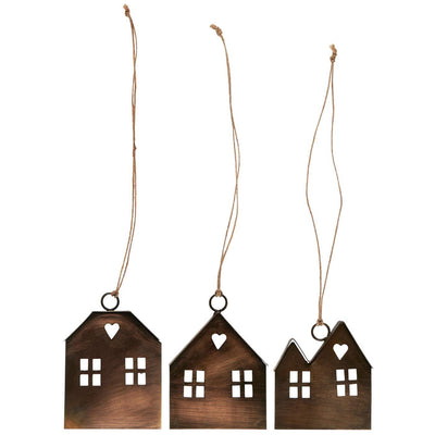 S/3 Metal Hanging Houses