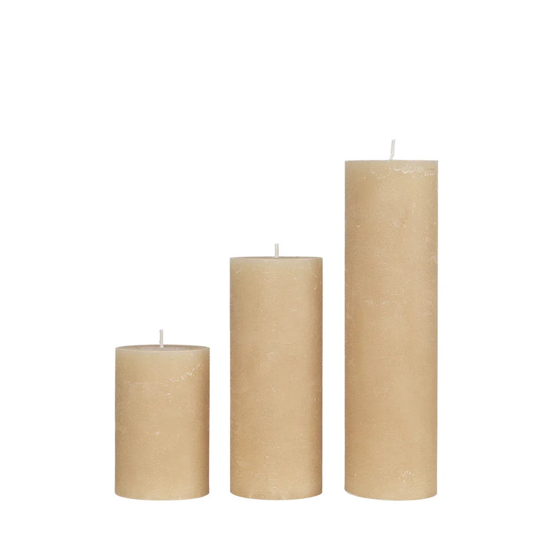 Rustic Soft Honey Pillar Candle 7x20