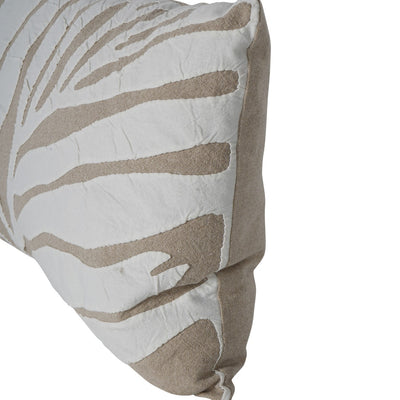 Neutral Leaf Patterned Cushion 60x40cm