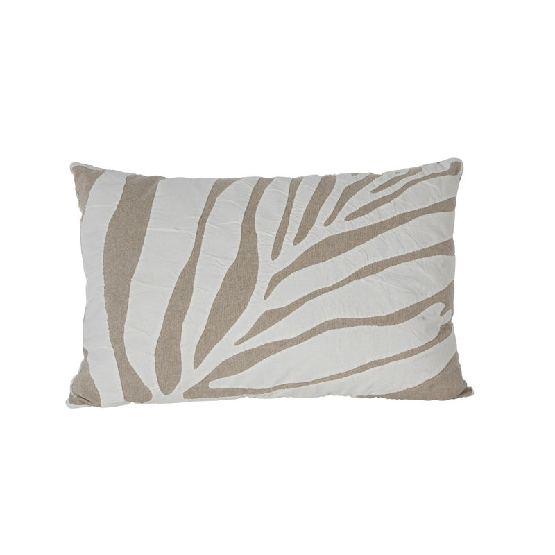 Neutral Leaf Patterned Cushion 60x40cm