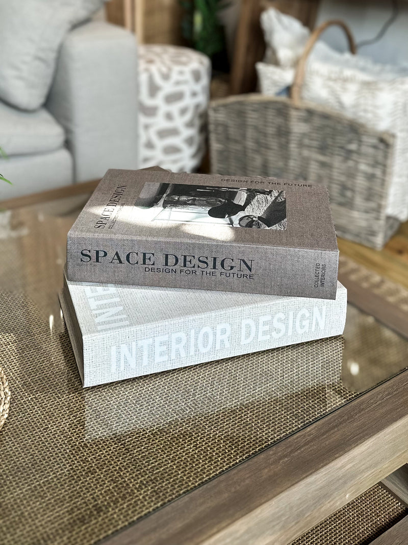 S/2 Neutral Interior Design Book Boxes