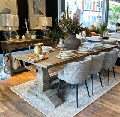 Reclaimed Pine Pedestal Dining Table