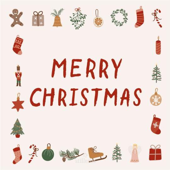 20pc Merry Christmas Motif Napkins