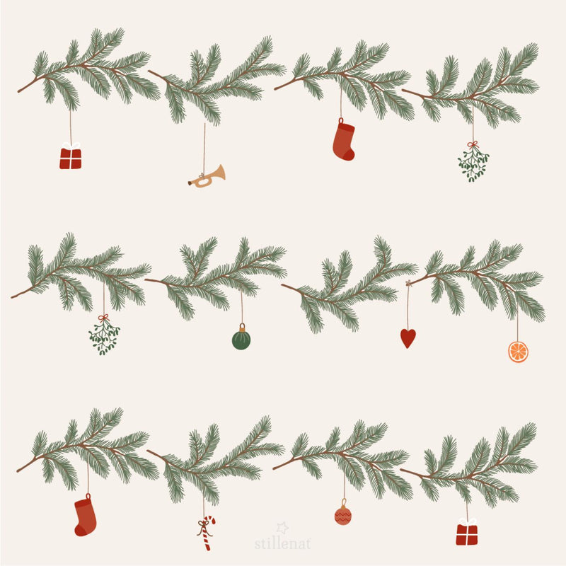 50pc Christmas Garland Napkins