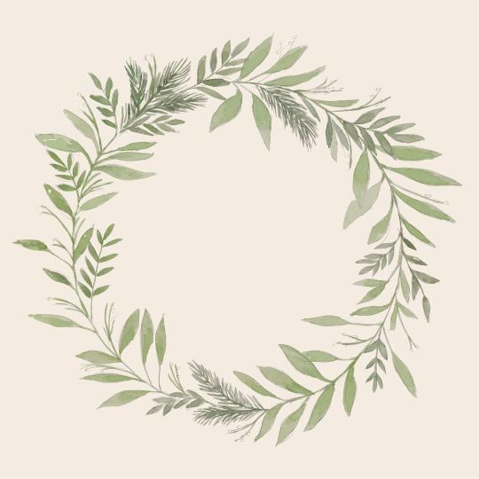 20pc Green Wreath Napkins