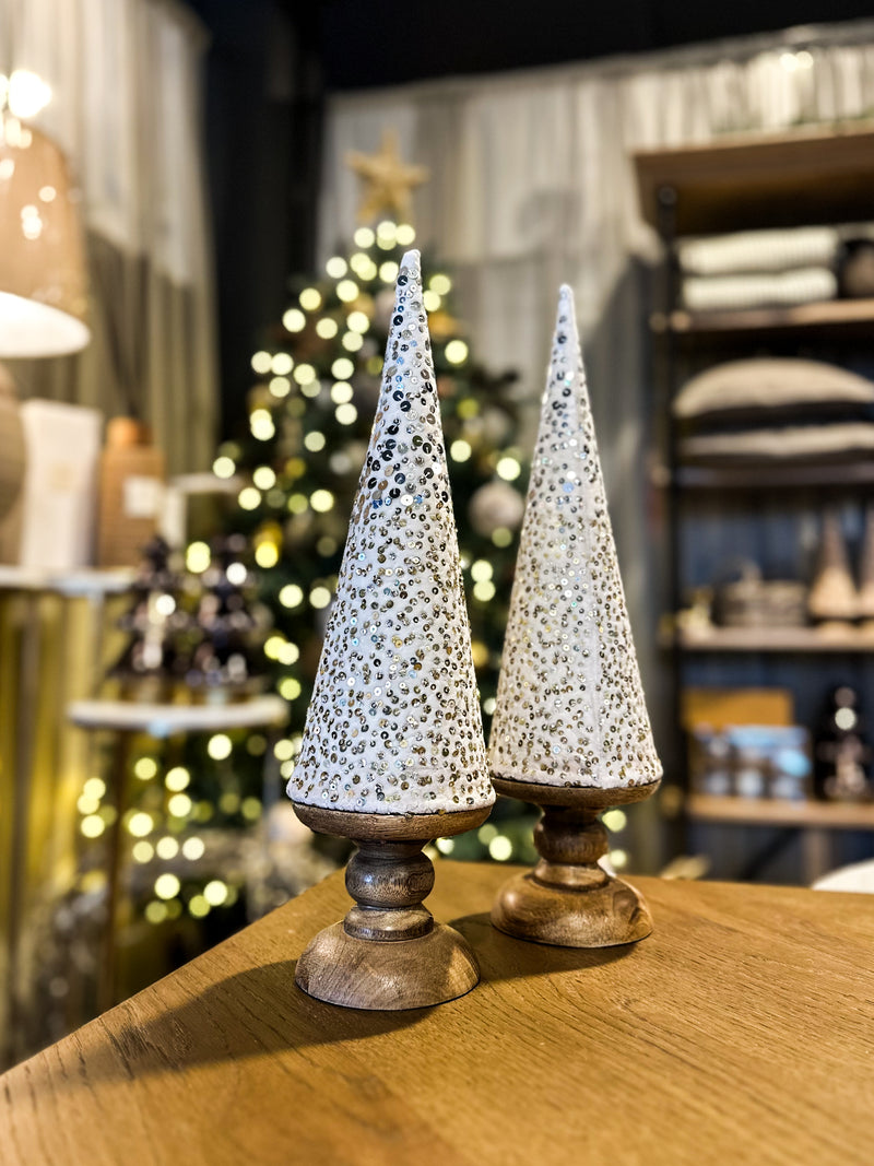 White Fabric Sequinned Tree