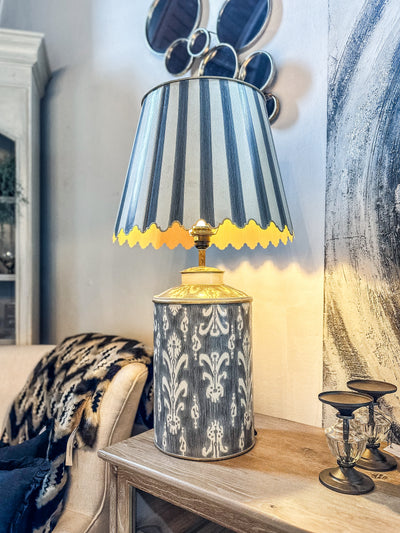 Ivory/Grey Pattern Table Lamp