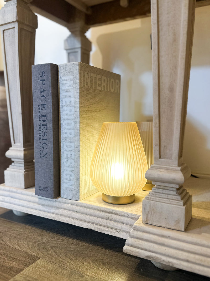 19.5cm JERA Matte Peach Glass Table Lamp