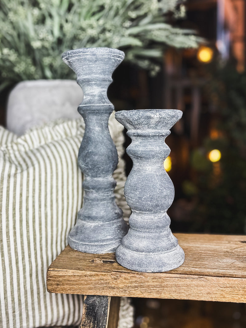 Dark Grey Column Candle Holder