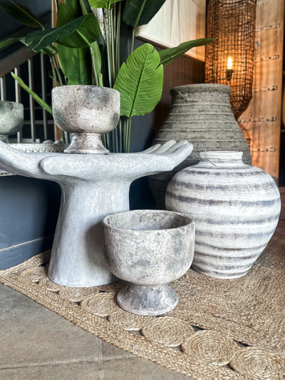 Large Distressed Footed Vase