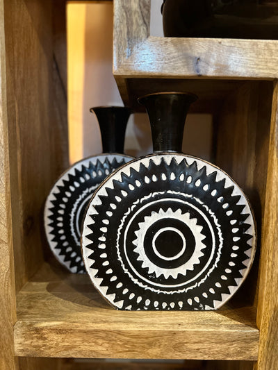 Black & White Patterned Vase