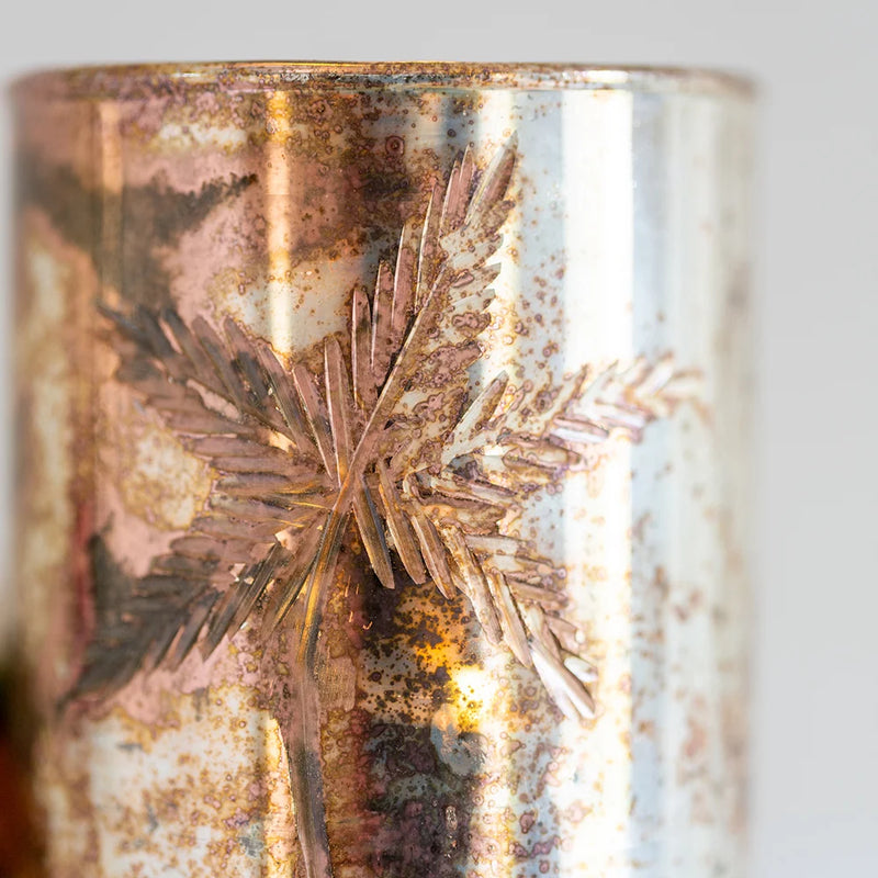 Rustic Gold Effect Palm Votive Holder