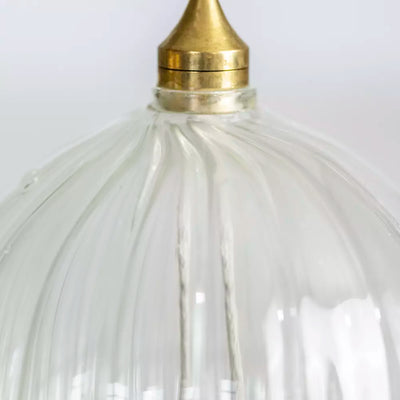 Glass Ribbed Oil Lamp