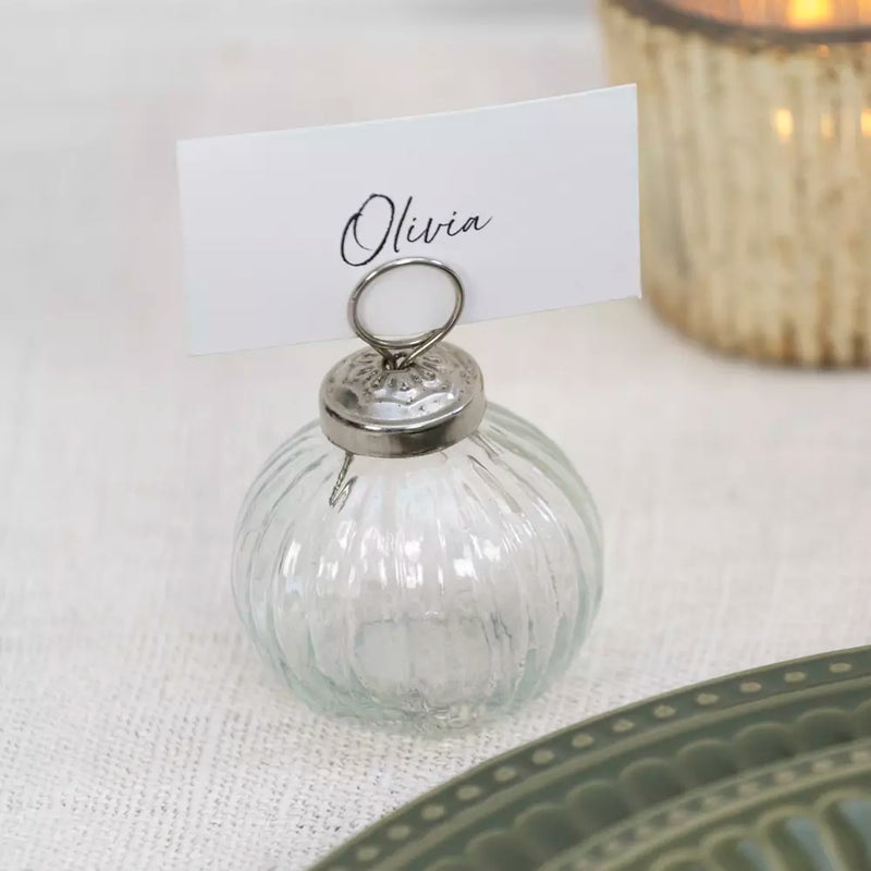 Ribbed Glass Place Holder