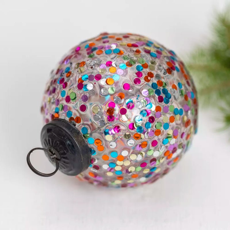 Round Multicolour Confetti Bauble