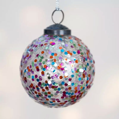 Round Multicolour Confetti Bauble