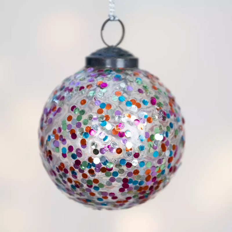 Round Multicolour Confetti Bauble