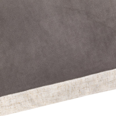 50x50cm Taupe Linen Velvet Cushion With Cream Border
