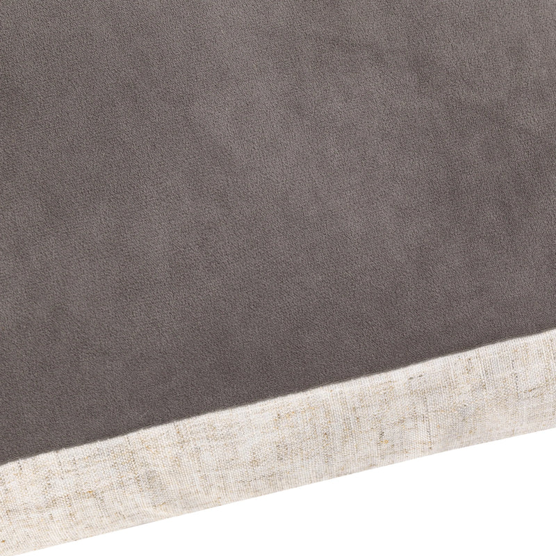 50x50cm Taupe Linen Velvet Cushion With Cream Border