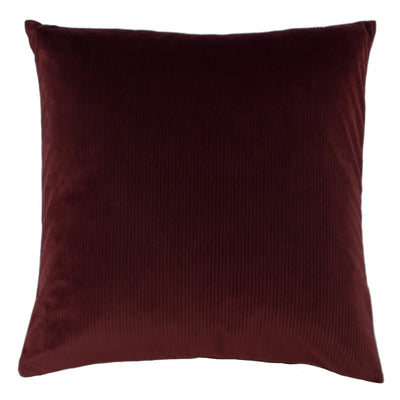 Ribbed Deep Red Velvet Cushion 45x45cm