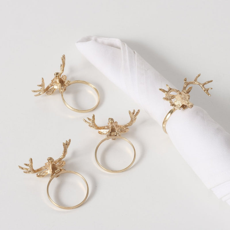 Gold Antler Napkin Rings S/4