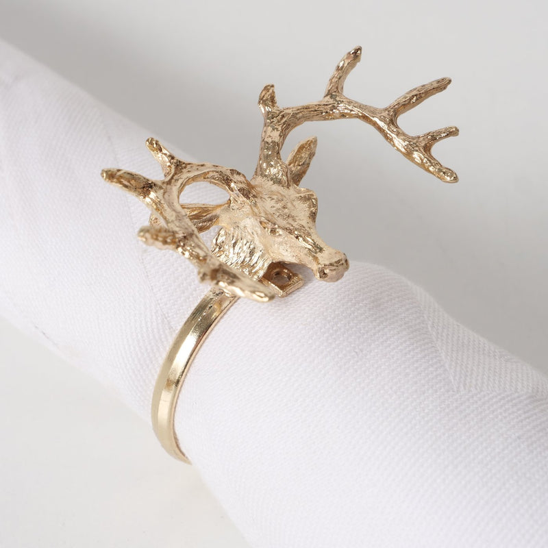 Gold Antler Napkin Rings S/4