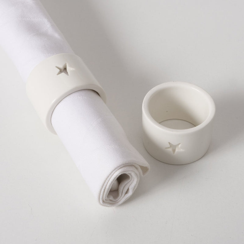 Ceramic Star Napkin Ring 2pk