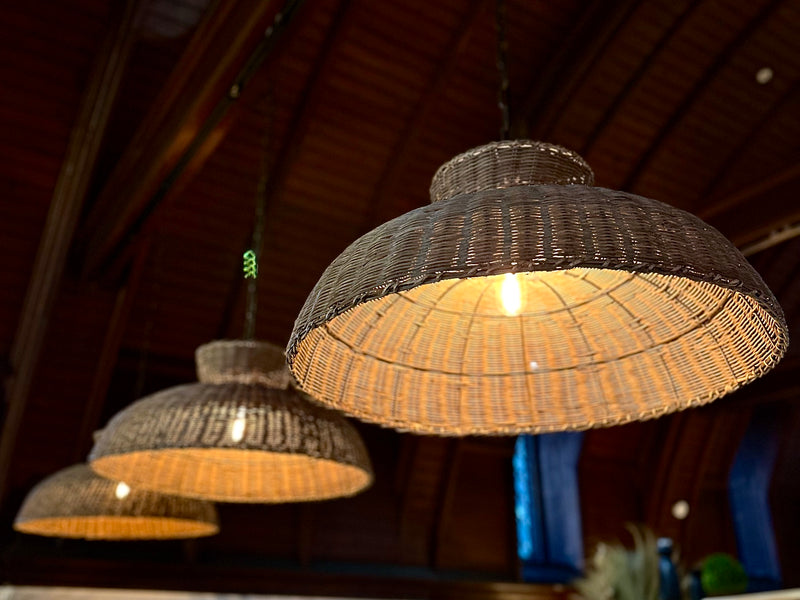 Round Rattan Ceiling Light