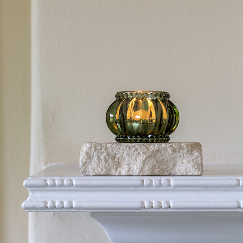 Scalloped Votive Moss 7x7x5cm