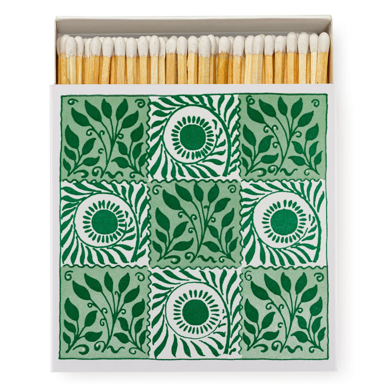 Green Tiles Print Luxury Matches