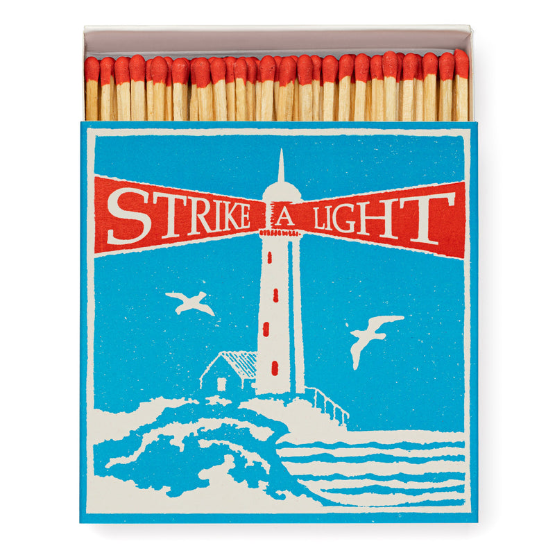 Blue Lighthouse Print Luxury Matches