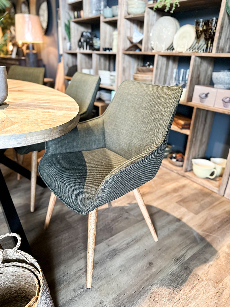 Olive Green Twill Dining Chair