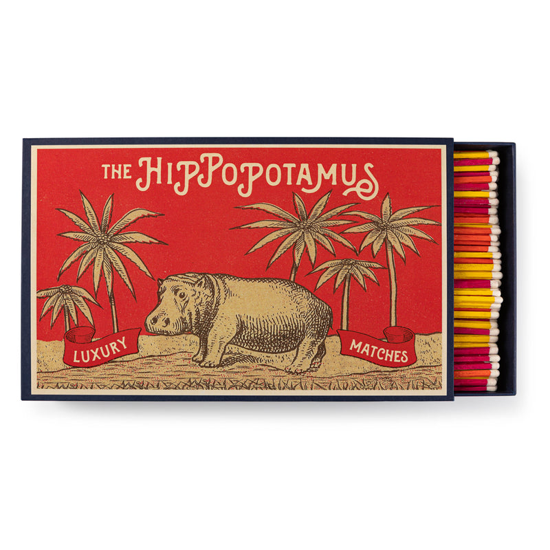 XL Hippopotamus Print Luxury Matches