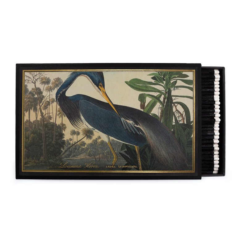 XL Blue Heron Print Luxury Matches