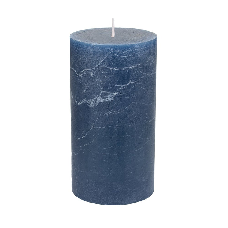 Rustic Inky Blue Candle 7x13cm