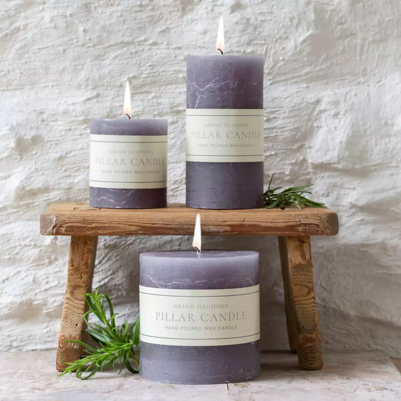 Rustic Light Grey Candle 10x10cm