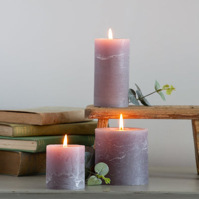 Rustic Light Grey Candle 10x10cm
