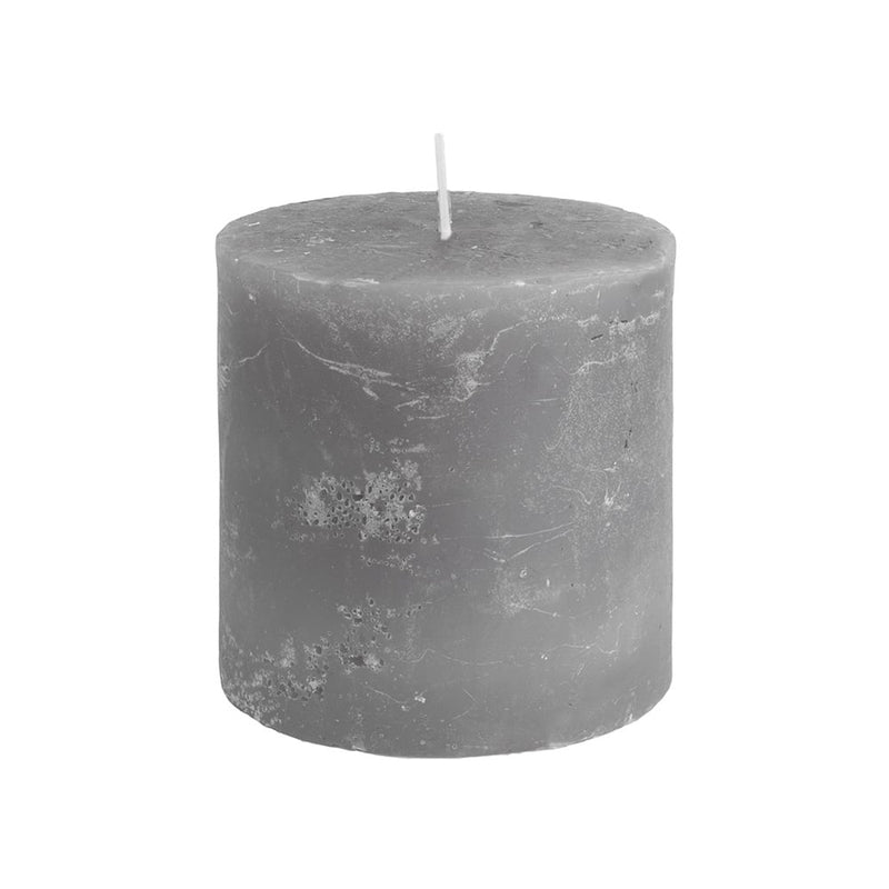 Rustic Light Grey Candle 10x10cm