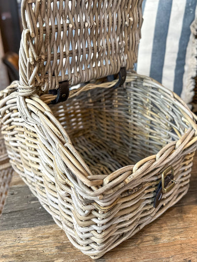 Woven Picnic Basket with Straps