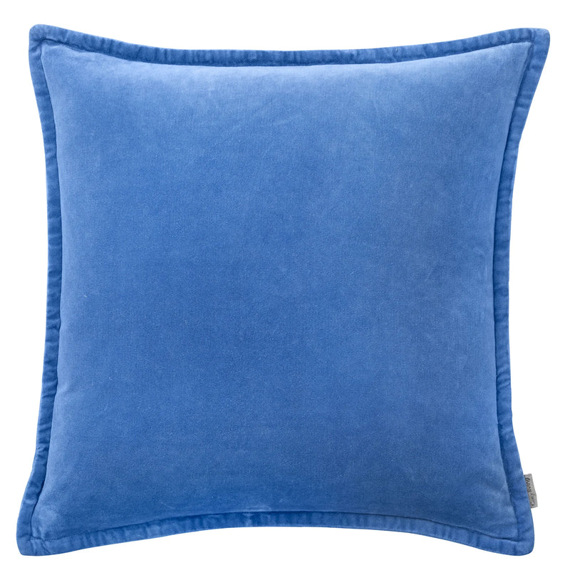 50x50 Piped Bright Blue Velvet Cushion