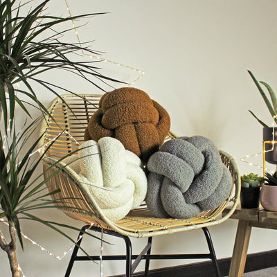 Ginger Boucle Knot Cushion