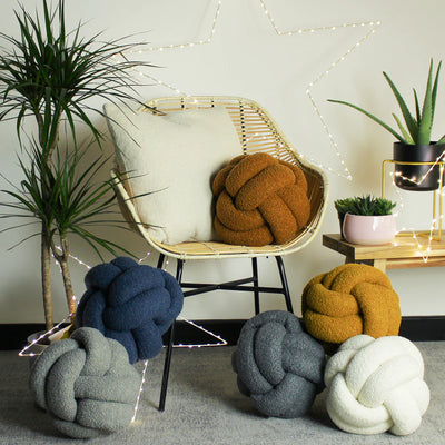 Ginger Boucle Knot Cushions