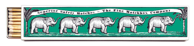 Green Elephants Long Print Luxury Matches