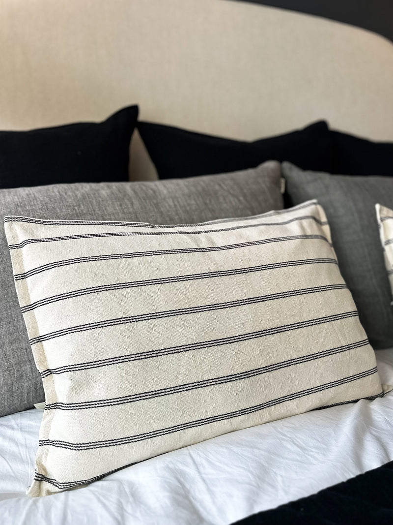 Large Oblong Natural Stripe Cushion