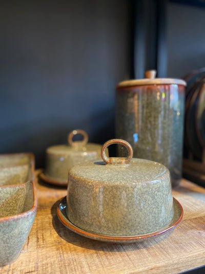 Green Ceramic Lidded Cannister